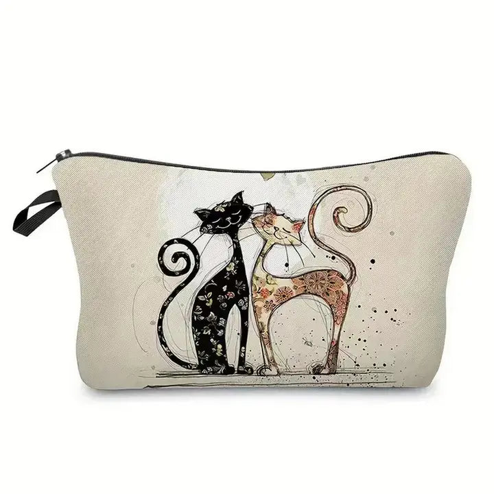 Retro Cat Cosmetic Bag