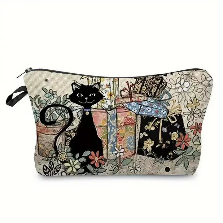 Retro Cat Cosmetic Bag