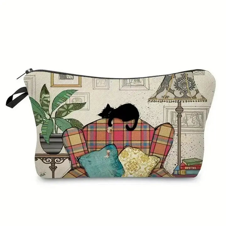 Retro Cat Cosmetic Bag