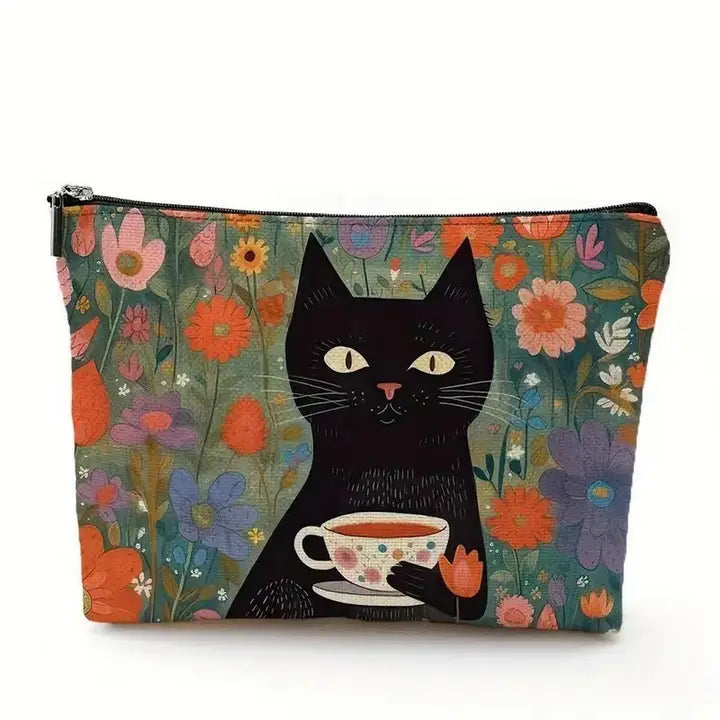 Retro Cat Cosmetic Bag