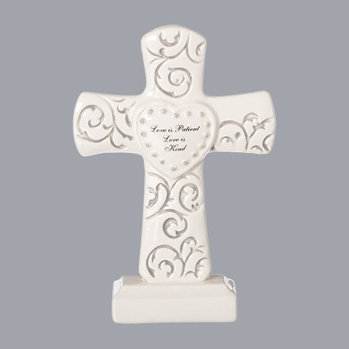 MR. AND MRS. LOVE IS PATIENT LOVE IS KIND SCROLL CROSS