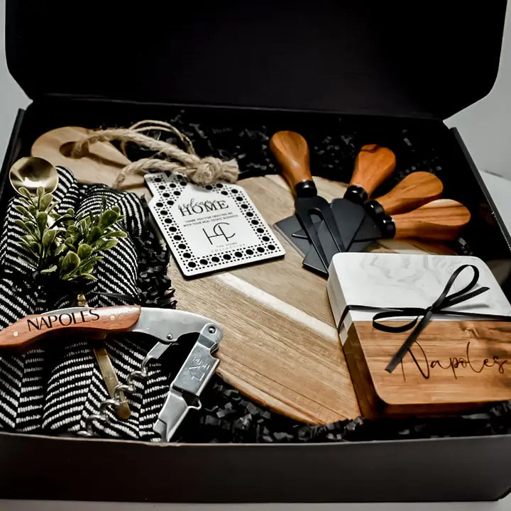 LUXURY GIFT BOX-ROUND ACACIA-CUSTOMIZABLE