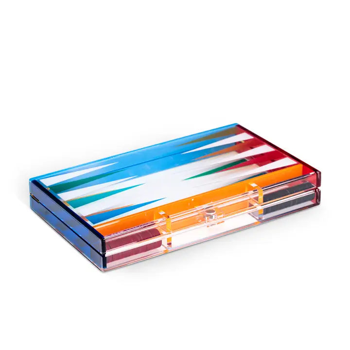 ACRYLIC BACKGAMMON SET-MULTICOLOR