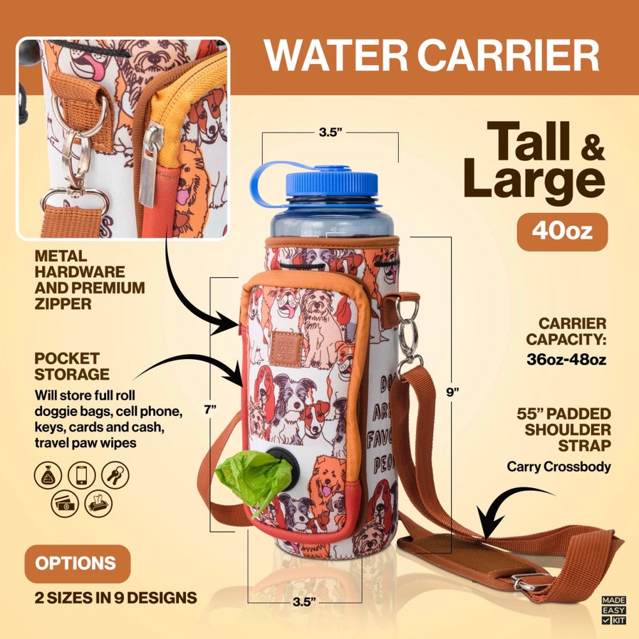 MADE EASY KIT WATER BOTTLE CARRIER W POCKET FOR DOG-POOP BAG
