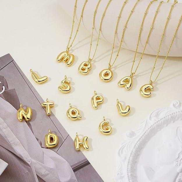 BUBBLE LETTER NECKLACES