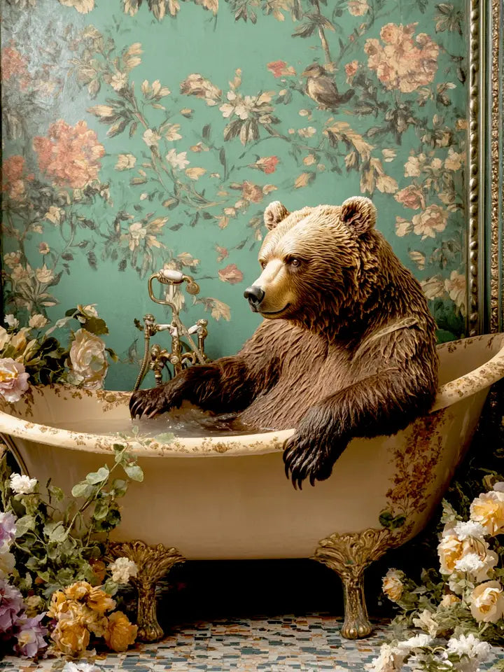 GRIZZLY BEAR IN TUB