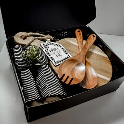 LUXURY GIFT BOX-ROUND ACACIA SIMPLE-CUSTOMIZABLE