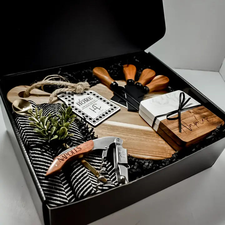 LUXURY GIFT BOX-ROUND ACACIA-CUSTOMIZABLE