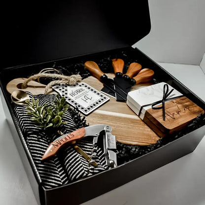 LUXURY GIFT BOX-ROUND ACACIA-CUSTOMIZABLE