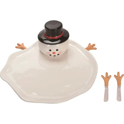 9.5&quot; CHRISTMAS MELTED SNOWMAN PLATE SPREADER